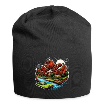Paysage - Illustration - Bonnet en jersey - noir - Devant