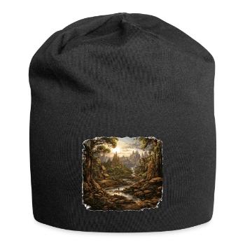 Paysage - Illustration - Bonnet en jersey - noir - Devant