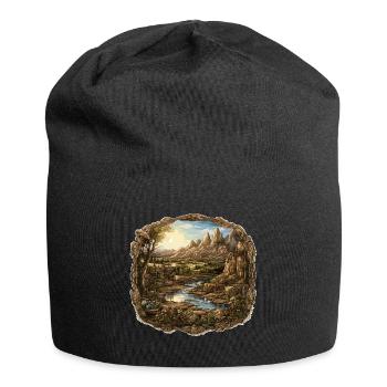 Landscape - Illustration - Jersey Beanie - black - Front