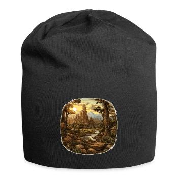 Landscape - Illustration - Jersey Beanie - black - Front