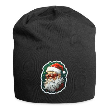 Weihnachtsmann - Illustration - Jersey-Beanie - Schwarz - Vorne