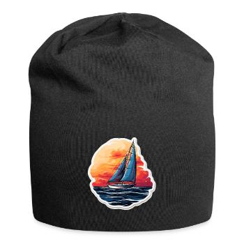 Sailboat - illustration - Jersey Beanie - black - Front