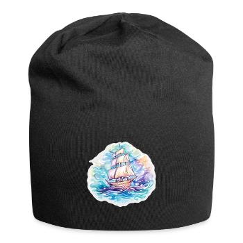 Sailboat - illustration - Jersey Beanie - black - Front
