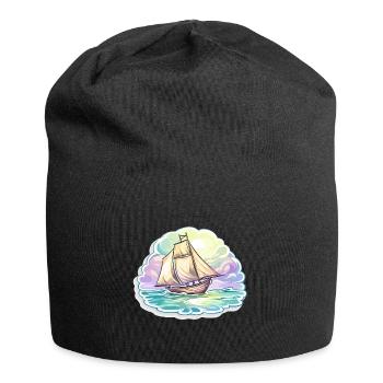 Sailboat - illustration - Jersey Beanie - black - Front
