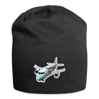 Airplane - illustration - Jersey Beanie - black - Front