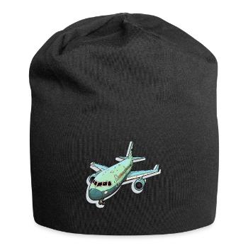 Airplane - illustration - Jersey Beanie - black - Front