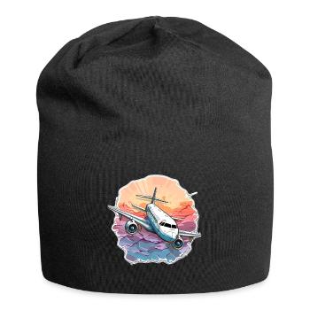 Airplane - illustration - Jersey Beanie - black - Front