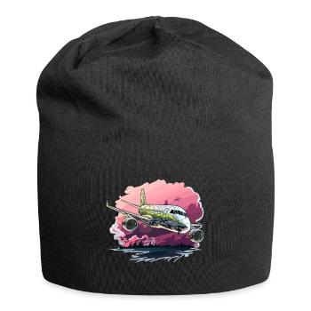 Airplane - illustration - Jersey Beanie - black - Front