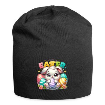 Happy Easter - Easter Bunny Illustration - Jersey Beanie - black - Front