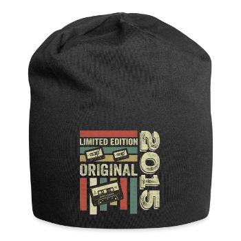 Millésime 2015 - Citation d’anniversaire rétro 2015 - Bonnet en jersey - noir - Devant