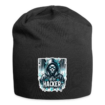 Hacker - Illustration - Jersey-Beanie - Schwarz - Vorne