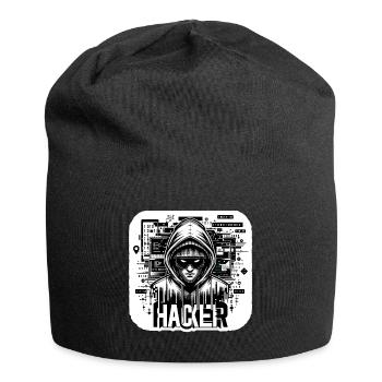 Hacker - Illustration - Bonnet en jersey - noir - Devant