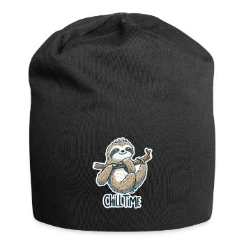 Chill Time - Sloth Illustration - Jersey Beanie - black - Front