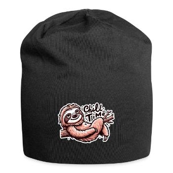 Chill Time - Sloth Illustration - Jersey Beanie - black - Front