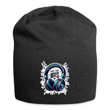 Ressentez les rythmes - Illustration d'un casque - Bonnet en jersey - noir - Devant
