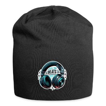 Ressentez les rythmes - Illustration d'un casque - Bonnet en jersey - noir - Devant