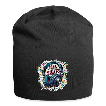 Feel the Beats - Headphones Illustration - Jersey Beanie - black - Front