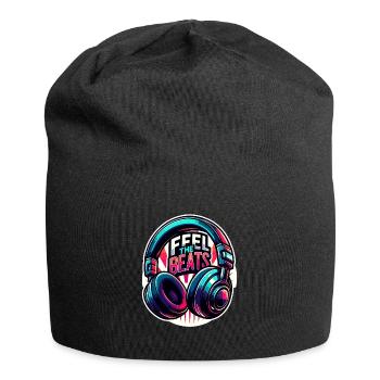 Ressentez les rythmes - Illustration d'un casque - Bonnet en jersey - noir - Devant