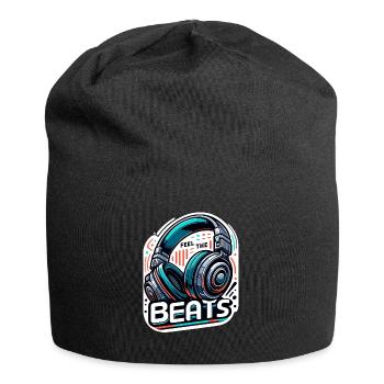 Feel the Beats - Headphones Illustration - Jersey Beanie - black - Front