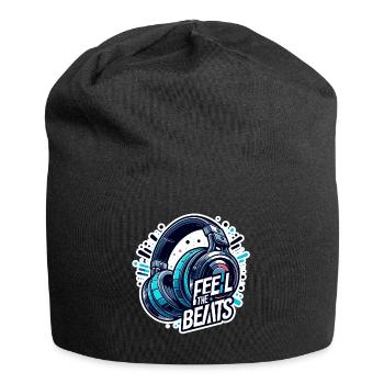 Ressentez les rythmes - Illustration d'un casque - Bonnet en jersey - noir - Devant
