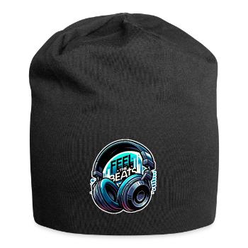 Ressentez les rythmes - Illustration d'un casque - Bonnet en jersey - noir - Devant