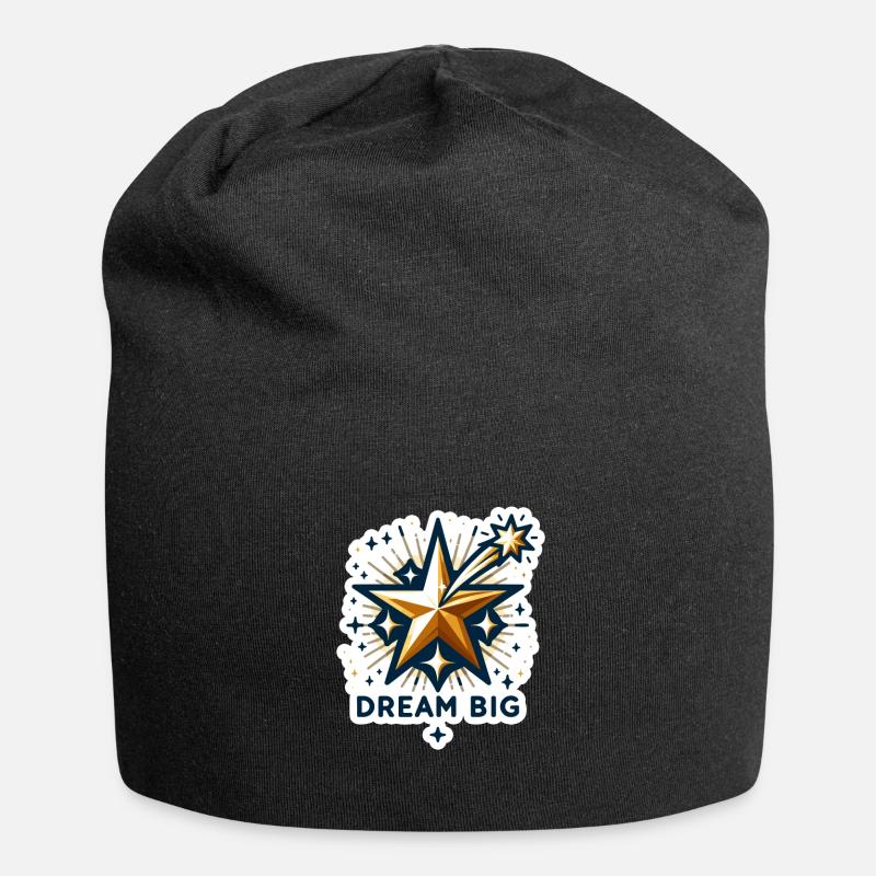 Dream Big - Sternschnuppe Illustration - Jersey-Beanie - Schwarz