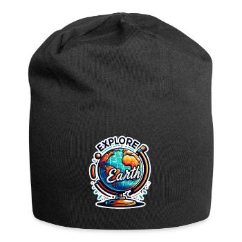 Explorez la Terre - Illustration de la Terre - Bonnet en jersey - noir - Devant