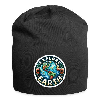 Explorez la Terre - Illustration de la Terre - Bonnet en jersey - noir - Devant