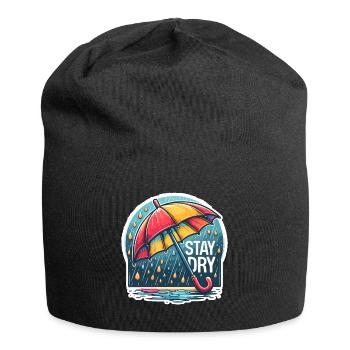 Stay Dry - Umbrella Illustration - Jersey Beanie - black - Front