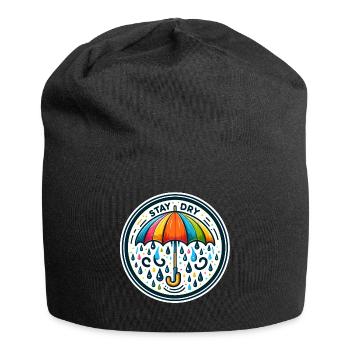 Stay Dry - Umbrella Illustration - Jersey Beanie - black - Front