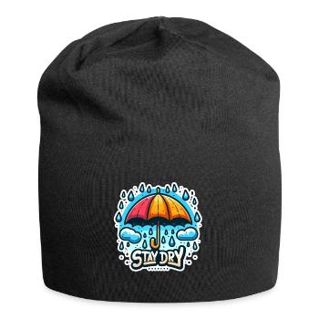Stay Dry - Umbrella Illustration - Jersey Beanie - black - Front