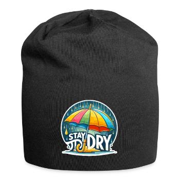 Stay Dry - Umbrella Illustration - Jersey Beanie - black - Front