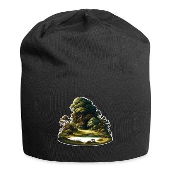 Landscape - Illustration - Jersey Beanie - black - Front