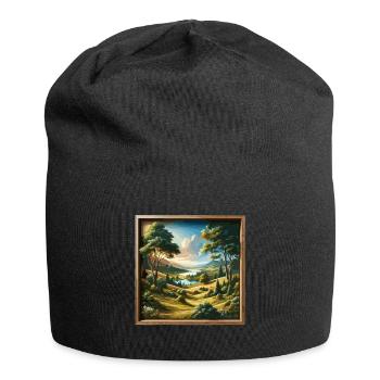 Landscape - Illustration - Jersey Beanie - black - Front