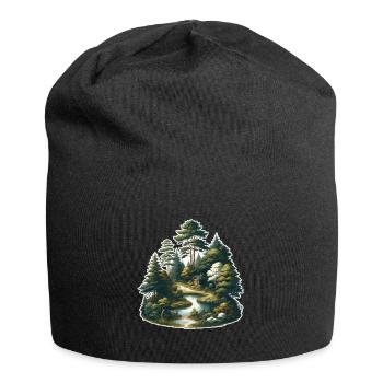Landscape - Illustration - Jersey Beanie - black - Front