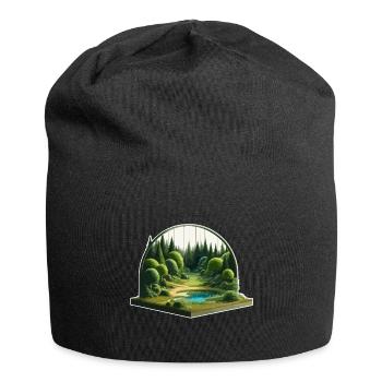 Landscape - Illustration - Jersey Beanie - black - Front