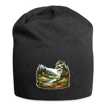 Landscape - Illustration - Jersey Beanie - black - Front