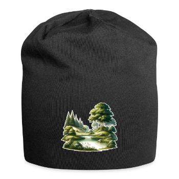 Landscape - Illustration - Jersey Beanie - black - Front