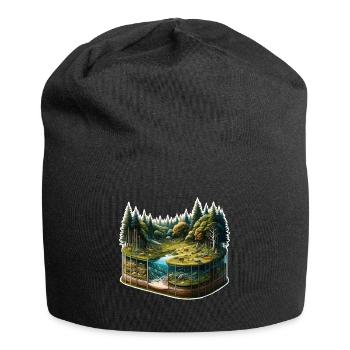Landscape - Illustration - Jersey Beanie - black - Front