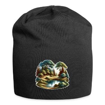Landscape - Illustration - Jersey Beanie - black - Front