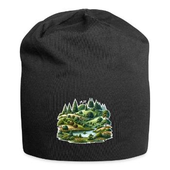 Landscape - Illustration - Jersey Beanie - black - Front