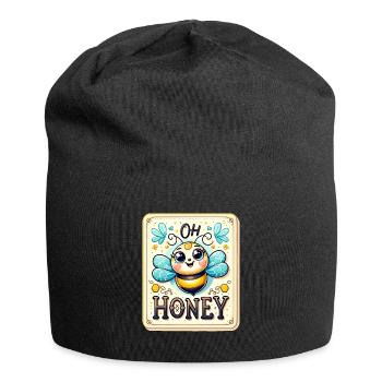 Oh Honey - Bees Illustration - Jersey Beanie - black - Front