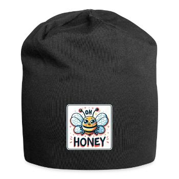 Oh Honey - Bees Illustration - Jersey Beanie - black - Front