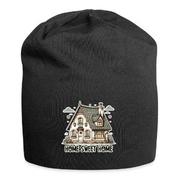 Home Sweet Home - House Illustration - Jersey Beanie - black - Front
