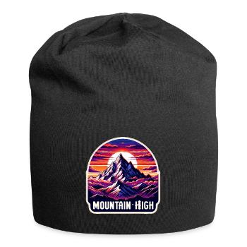 Mountain High - Berg Illustration - Jersey Beanie - black - Front