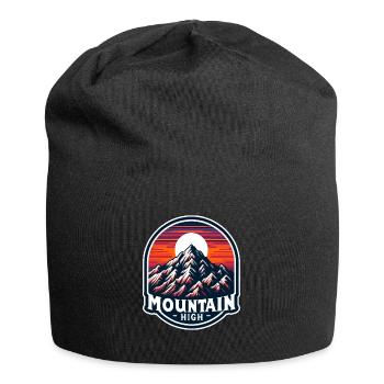 Mountain High - Berg Illustration - Jersey Beanie - black - Front