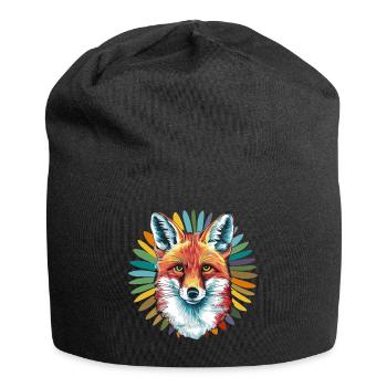 Fuchs - Illustration - Jersey-Beanie - Schwarz - Vorne