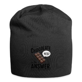 Schokolade ist die Antwort. Egal was die Frage ist - Jersey-Beanie - Schwarz - Vorne