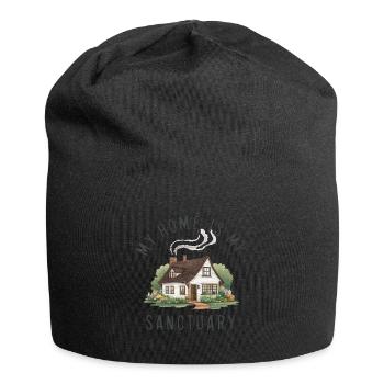 My home is my refuge. - Jersey Beanie - black - Front