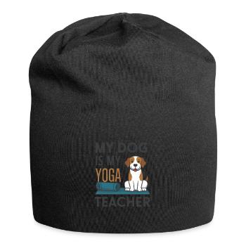 Mon chien est mon prof de yoga - Bonnet en jersey - noir - Devant